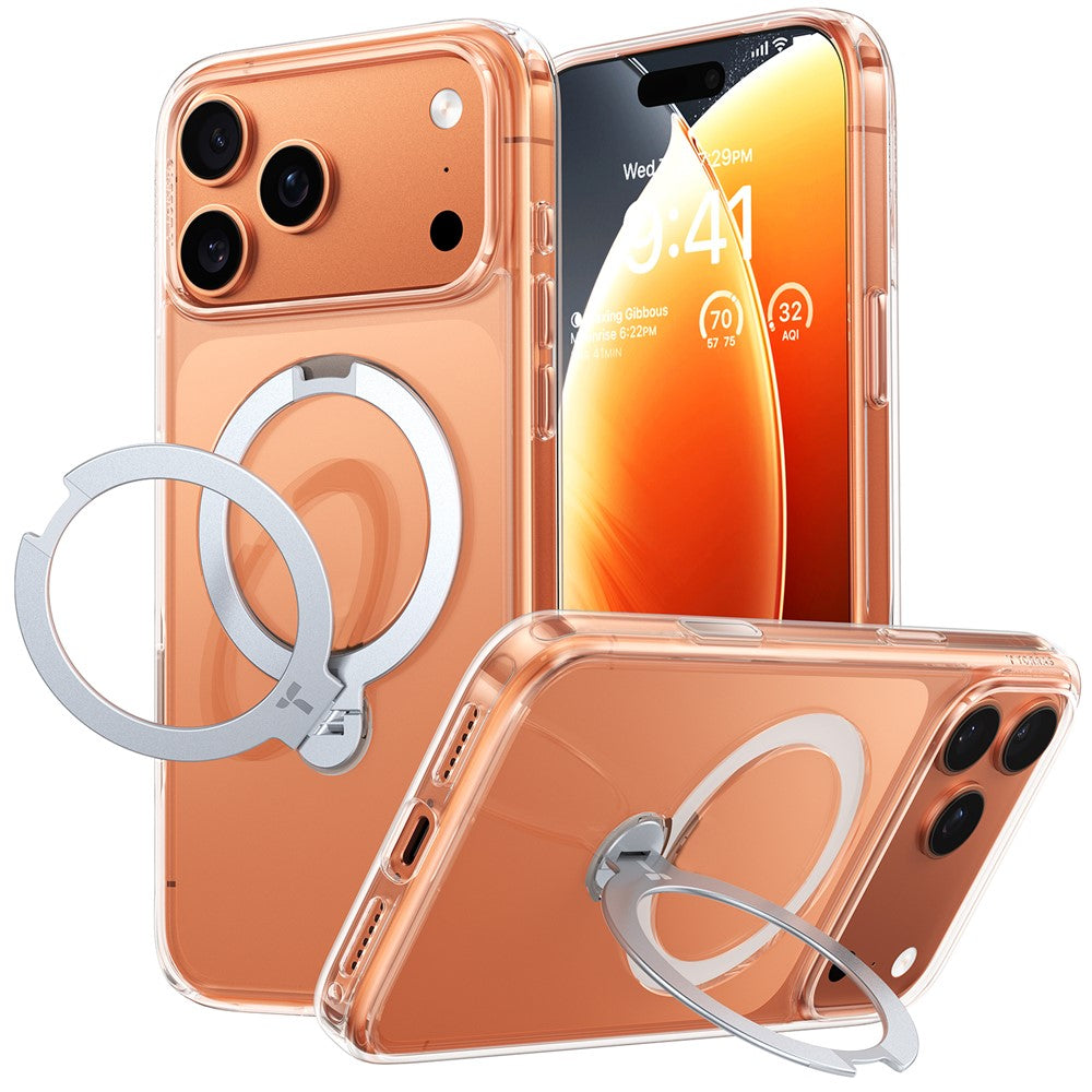Clear phone case with an integrated magnetic stand