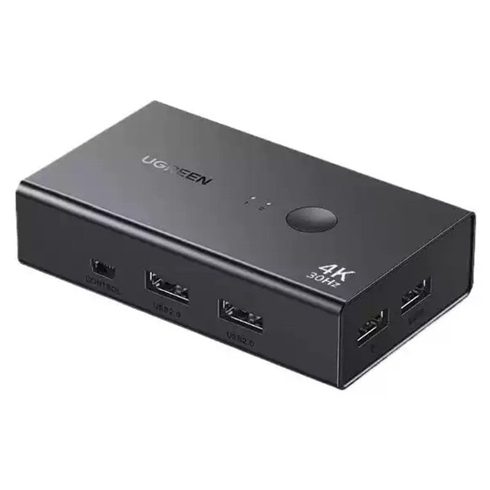 The CM607 switch photographed from the front with the desk controller inset