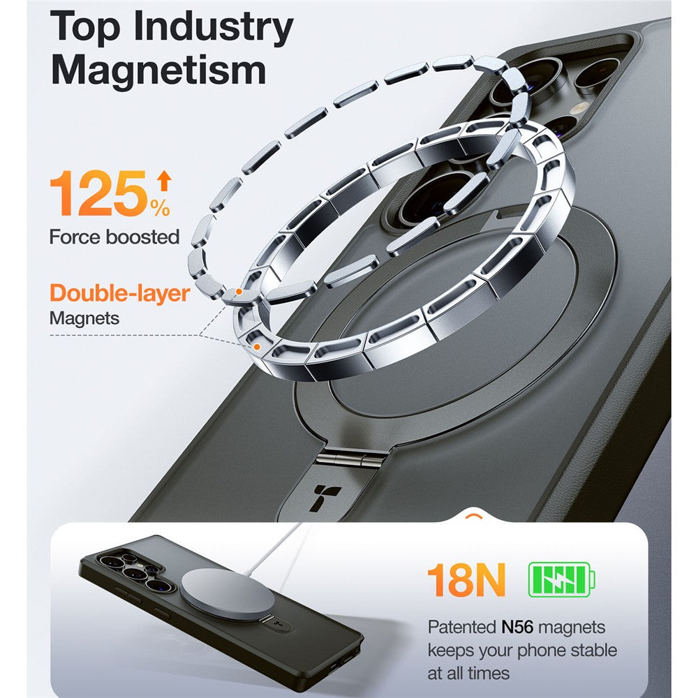 TORRAS Ostand Q1 Guardian Series for Samsung Galaxy S25 Ultra Magnetic Case Kickstand TPU+PC Phone Cover