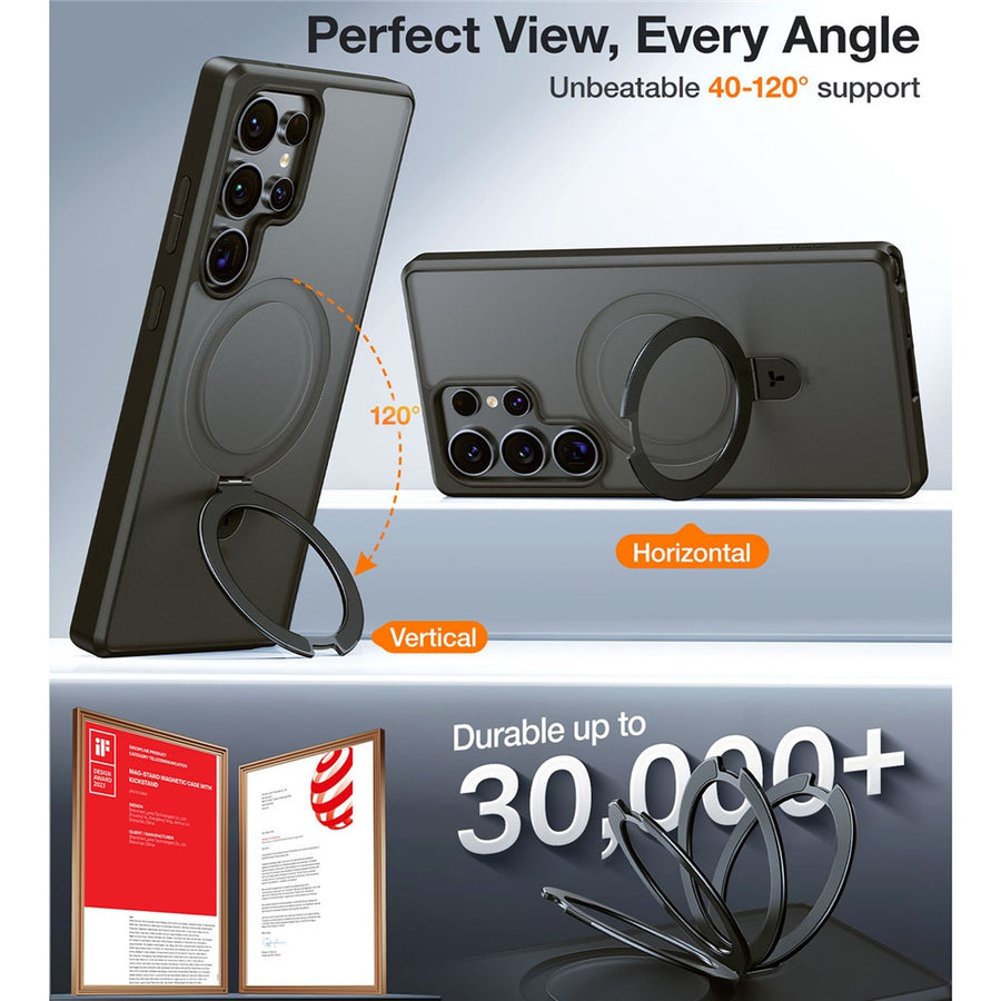 TORRAS Ostand Q1 Guardian Series for Samsung Galaxy S25 Ultra Magnetic Case Kickstand TPU+PC Phone Cover