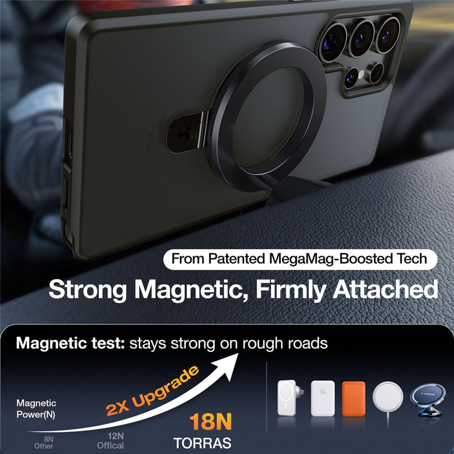 TORRAS Ostand Q1 Guardian Series for Samsung Galaxy S25 Ultra Magnetic Case Kickstand TPU+PC Phone Cover