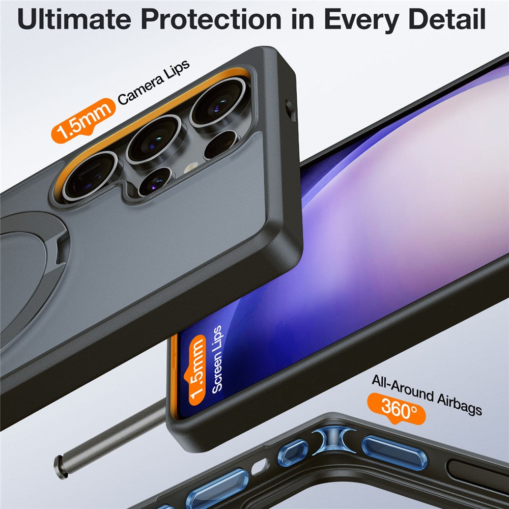 TORRAS Ostand Q1 Guardian Series for Samsung Galaxy S25 Ultra Magnetic Case Kickstand TPU+PC Phone Cover