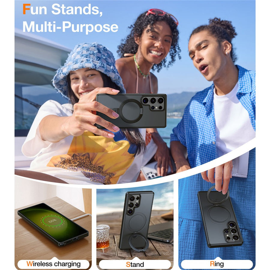 TORRAS Ostand Q1 Guardian Series for Samsung Galaxy S25 Ultra Magnetic Case Kickstand TPU+PC Phone Cover
