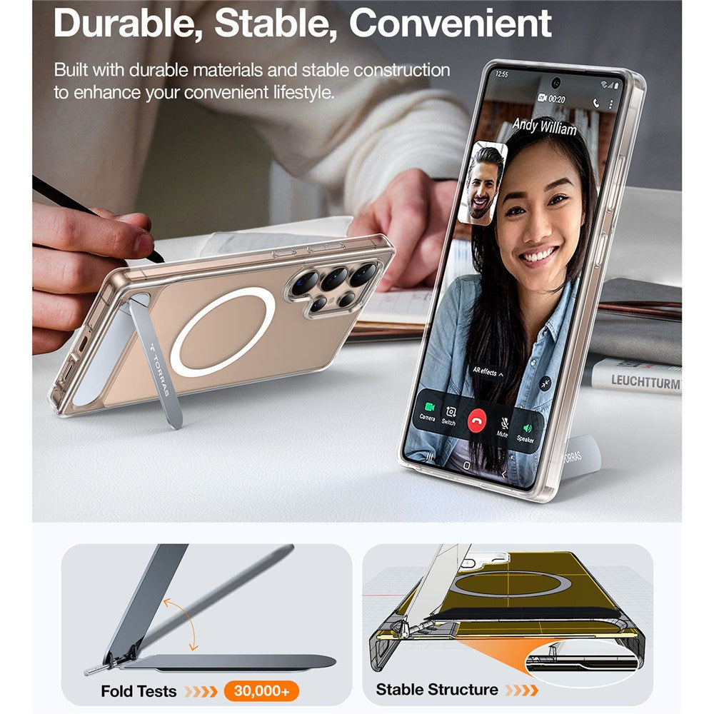 TORRAS Ostand L1 Series For Samsung Galaxy S25 Ultra Magnetic Case Kickstand TPU+PC Phone Cover