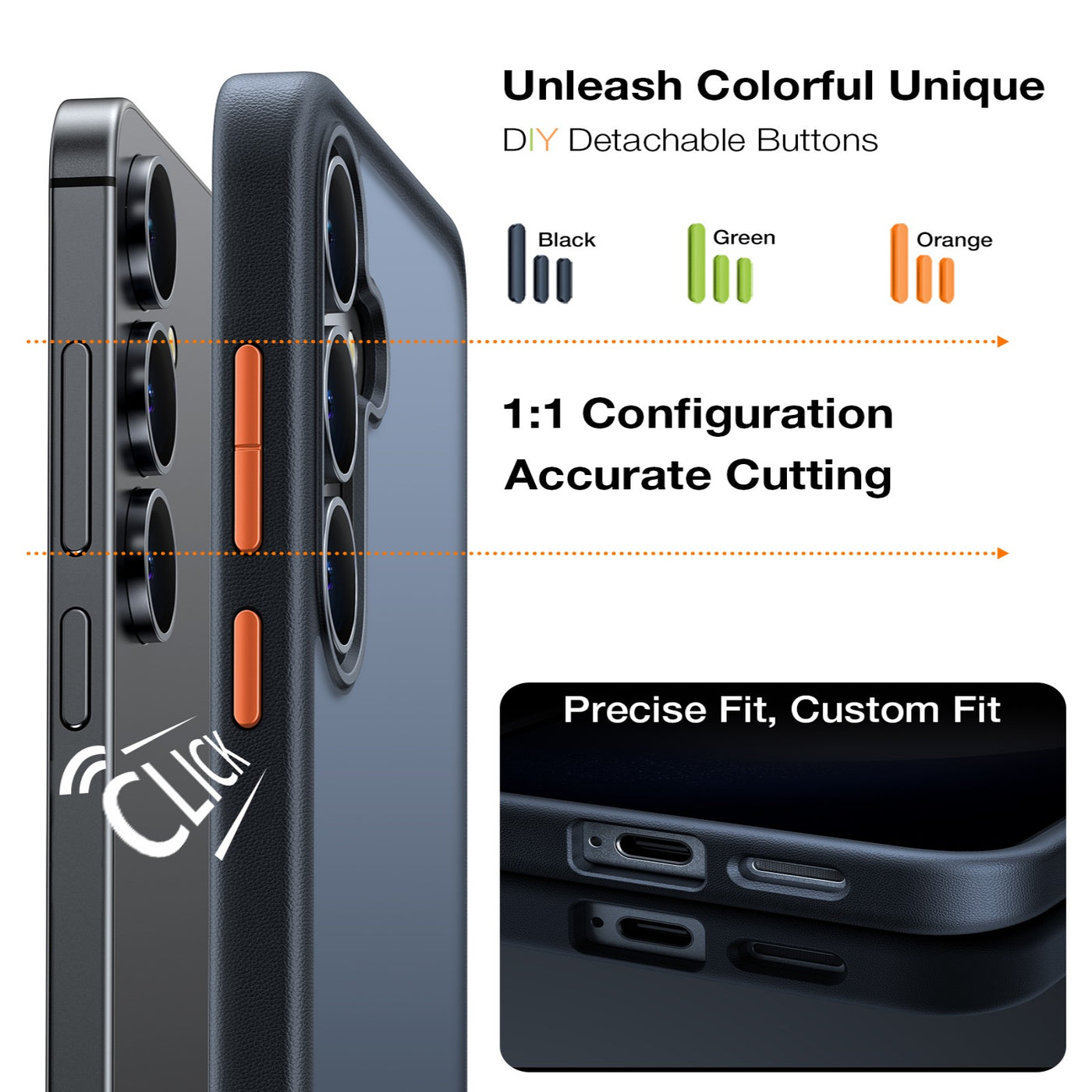 TORRAS For Samsung Galaxy S26+ Case  Skin-Touch Matte PC+TPU Phone Cover with Interchangeable 3 Colors Buttons