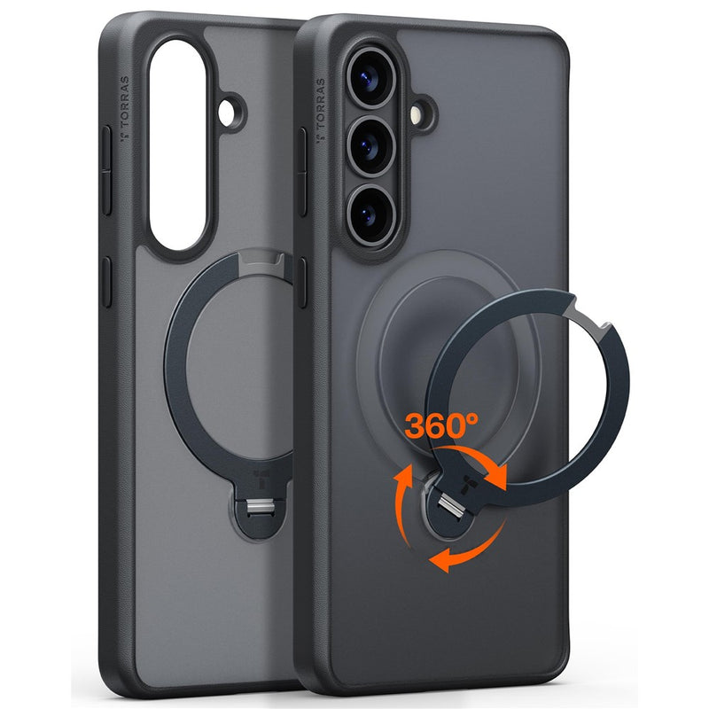 TORRAS Ostand Q3 Spin Series For Samsung Galaxy S26 Case Magnetic Rotating Kickstand PC + TPU Phone Cover