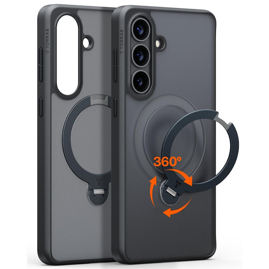 TORRAS Ostand Q3 Spin Series For Samsung Galaxy S26 Case Magnetic Rotating Kickstand PC + TPU Phone Cover