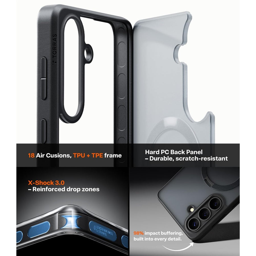TORRAS Ostand Q3 Spin Series For Samsung Galaxy S26 Case Magnetic Rotating Kickstand PC + TPU Phone Cover