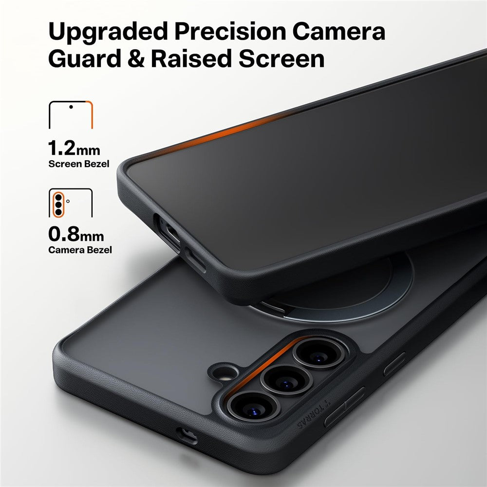 TORRAS Ostand Q3 Spin Series For Samsung Galaxy S26 Case Magnetic Rotating Kickstand PC + TPU Phone Cover