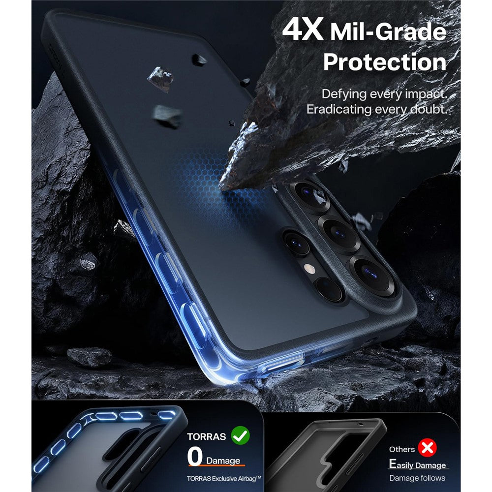 TORRAS For Samsung Galaxy S26 Ultra Case  Skin-Touch Matte PC+TPU Phone Cover with Interchangeable 3 Colors Buttons