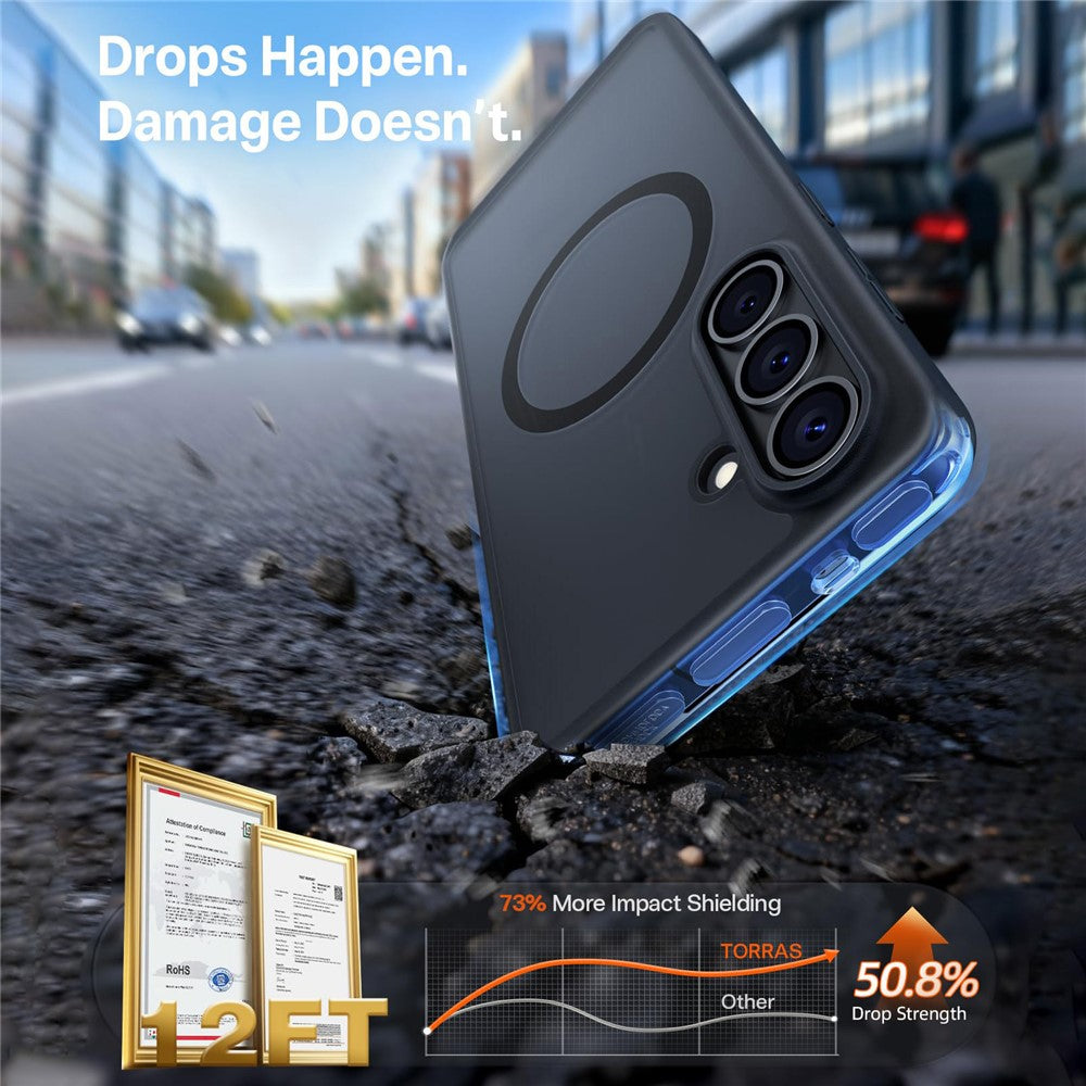 TORRAS For Samsung Galaxy S26  Guardian-Mag Series Magnetic Case Skin-Touch Matte PC + TPU Phone Cover