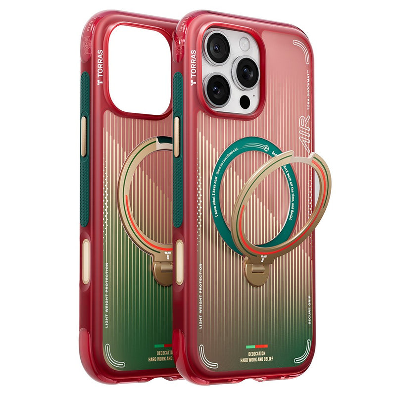 TORRAS Ostand Q3 Air limited-edition case in Glory Slash, front and rear views