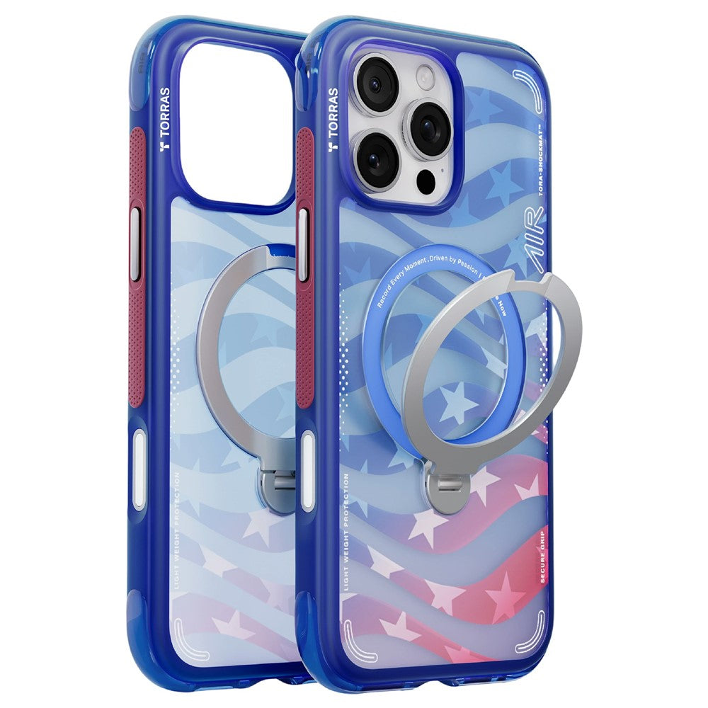 TORRAS Ostand Q3 Air Football case in USA Starlight for iPhone 16 Pro and 16 Pro Max