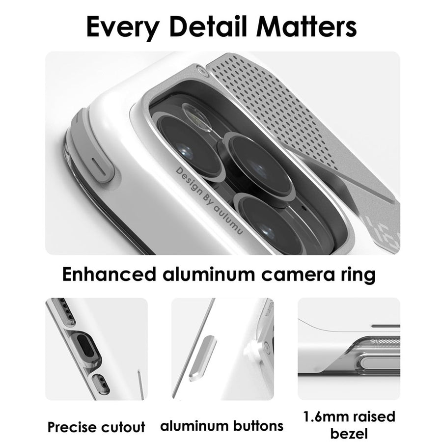 Aulumu A16 Slim Shockproof Case for iPhone 16 Pro Max | Aluminium Camera Frame