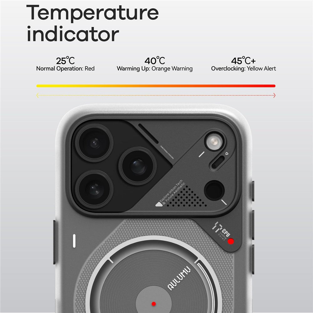 Aulumu A17 Real Cooling Case for iPhone 17 Pro Max | Heat-Sensing Colour Shift