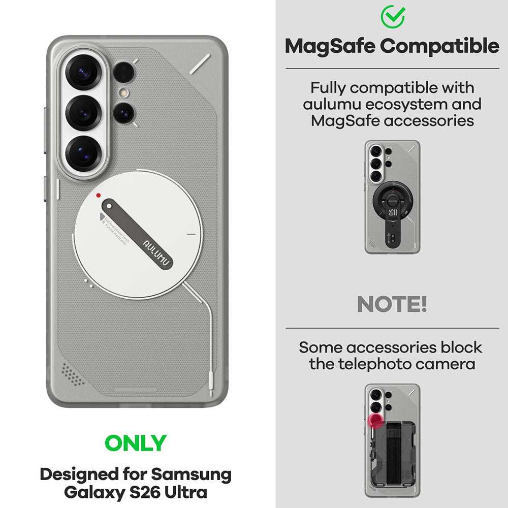 Aulumu S26U Frosted Glow Case for Galaxy S26 Ultra | MagSafe
