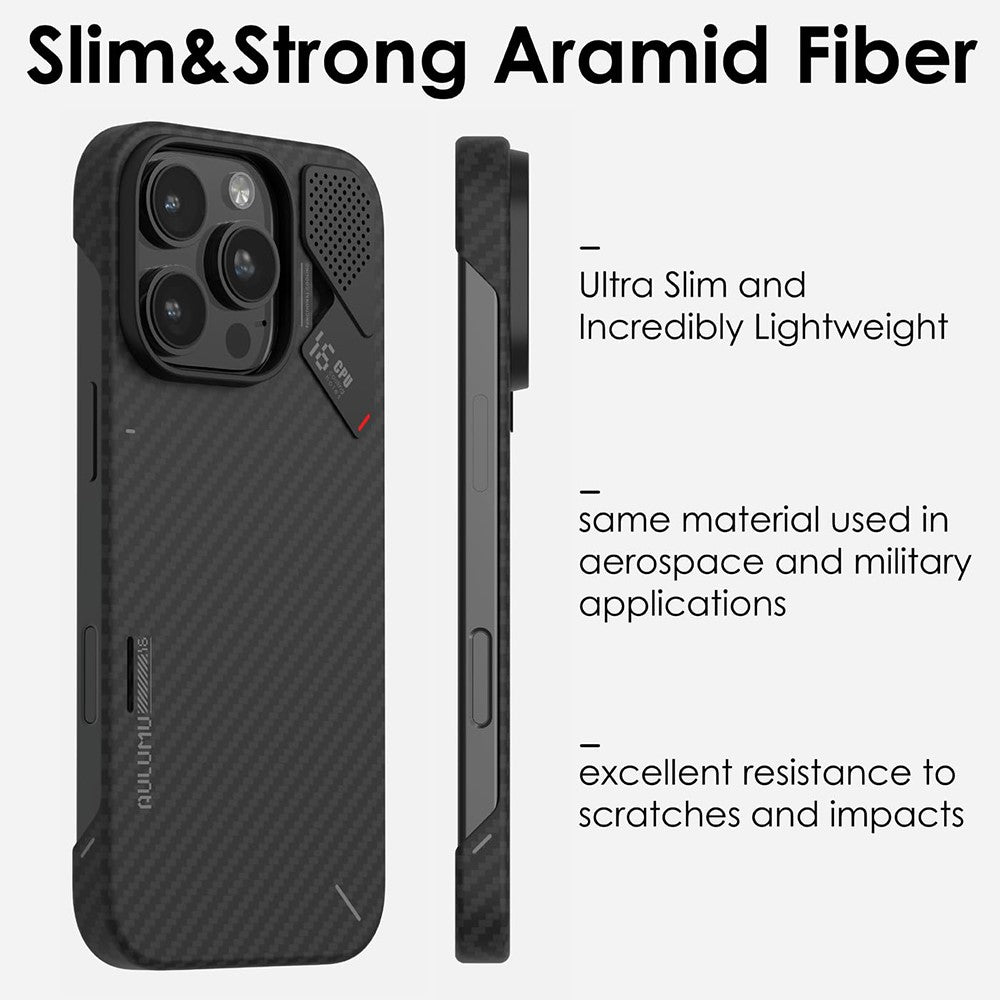 Aulumu A16 Aramid Fiber Case for iPhone 16 Pro Series | Ultra Slim, Real Cooling