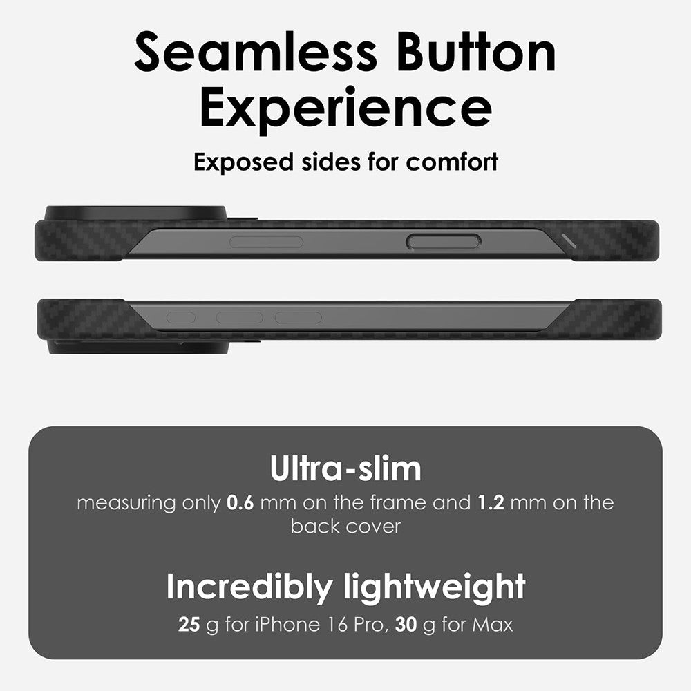 Aulumu A16 Aramid Fiber Case for iPhone 16 Pro Series | Ultra Slim, Real Cooling