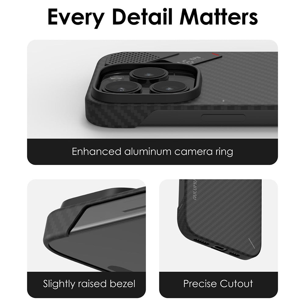 Aulumu A16 Aramid Fiber Case for iPhone 16 Pro Series | Ultra Slim, Real Cooling