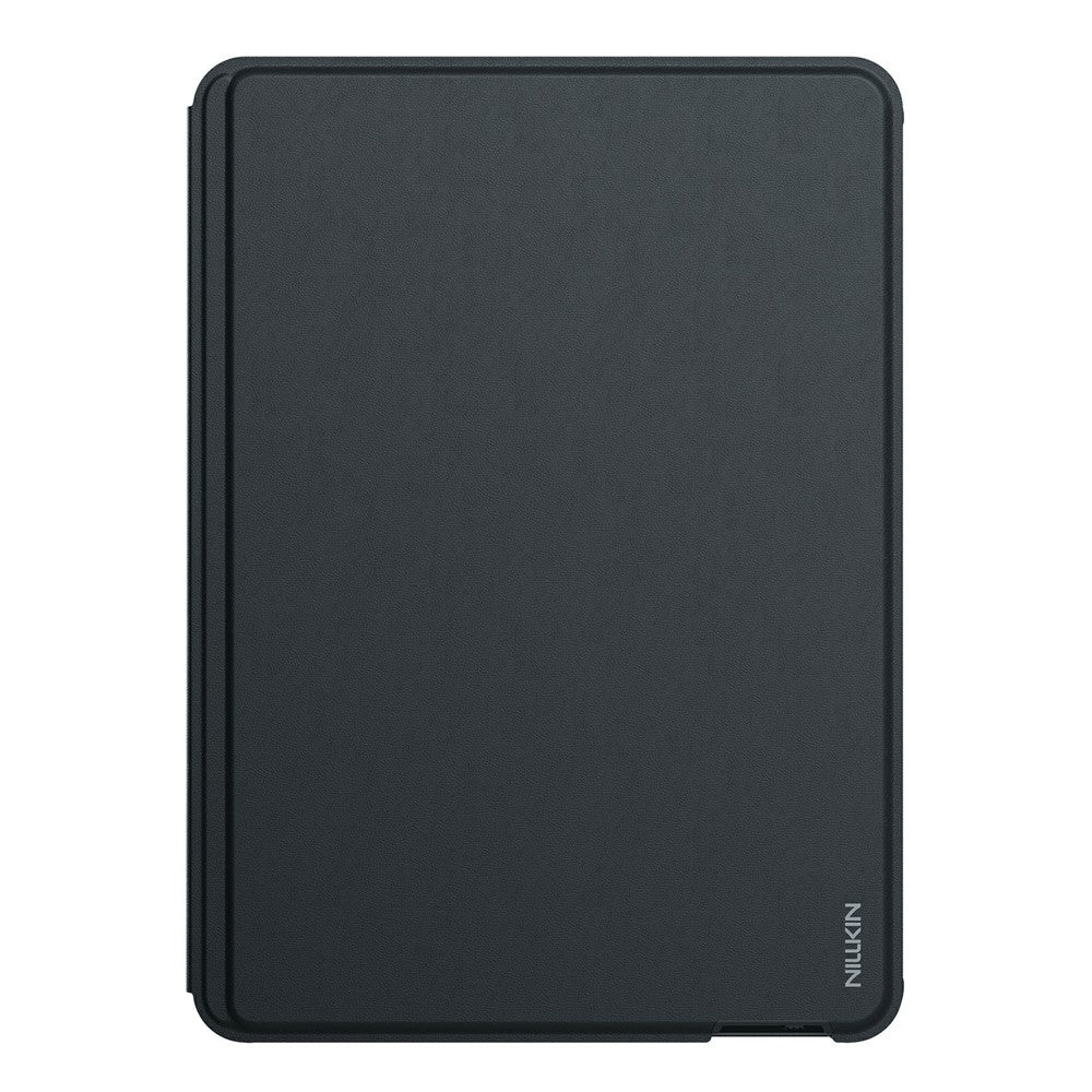 Closed NILLKIN MagicEase keyboard case for iPad Pro 11 in Black, rear view with the Nillkin wordmark debossed at the base