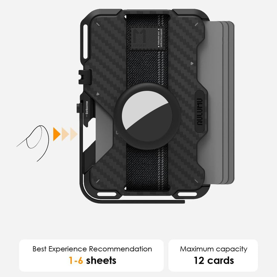 Aulumu G03 Multi-Tool Magnetic Metal Wallet | Carbon Fiber Cover