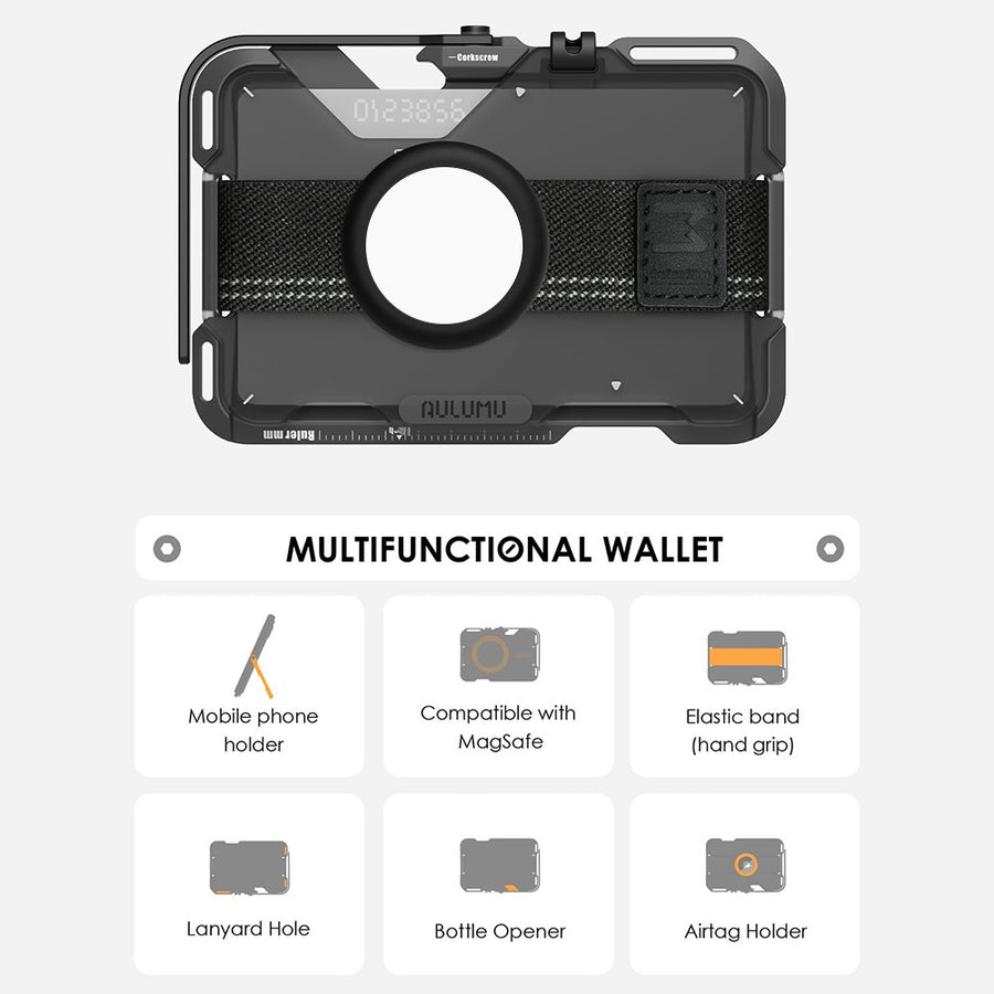 Aulumu G03 Multi-Tool Magnetic Metal Wallet | Frosted Cover