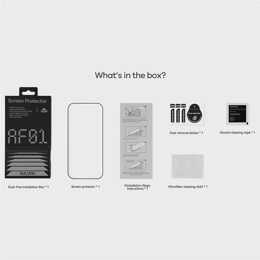 Aulumu AF01 Crystal Clear Screen Protector | iPhone 17 & 16 Pro Series, Air