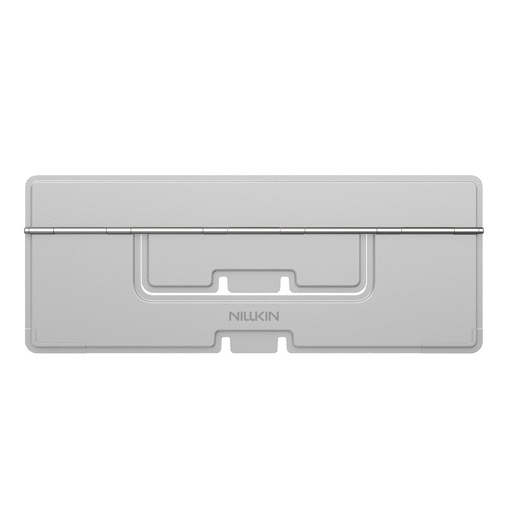NILLKIN Dual Wing adhesive laptop stand in Grey, folded flat and seen face on