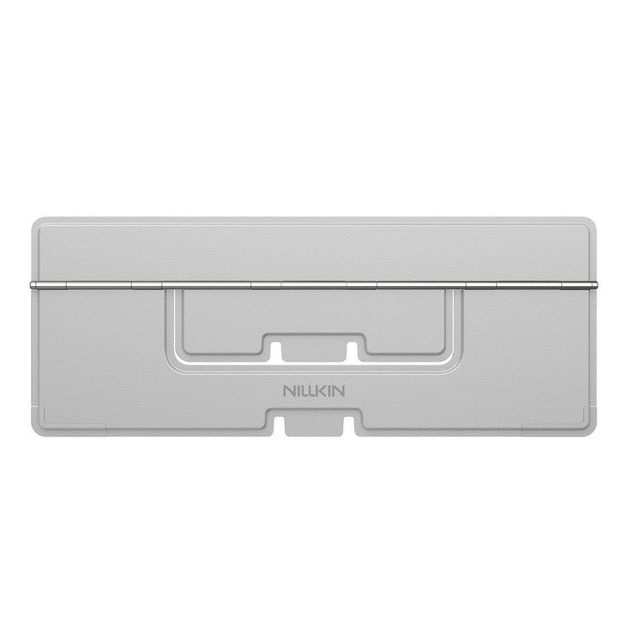 NILLKIN Dual Wing adhesive laptop stand in Grey, folded flat and seen face on