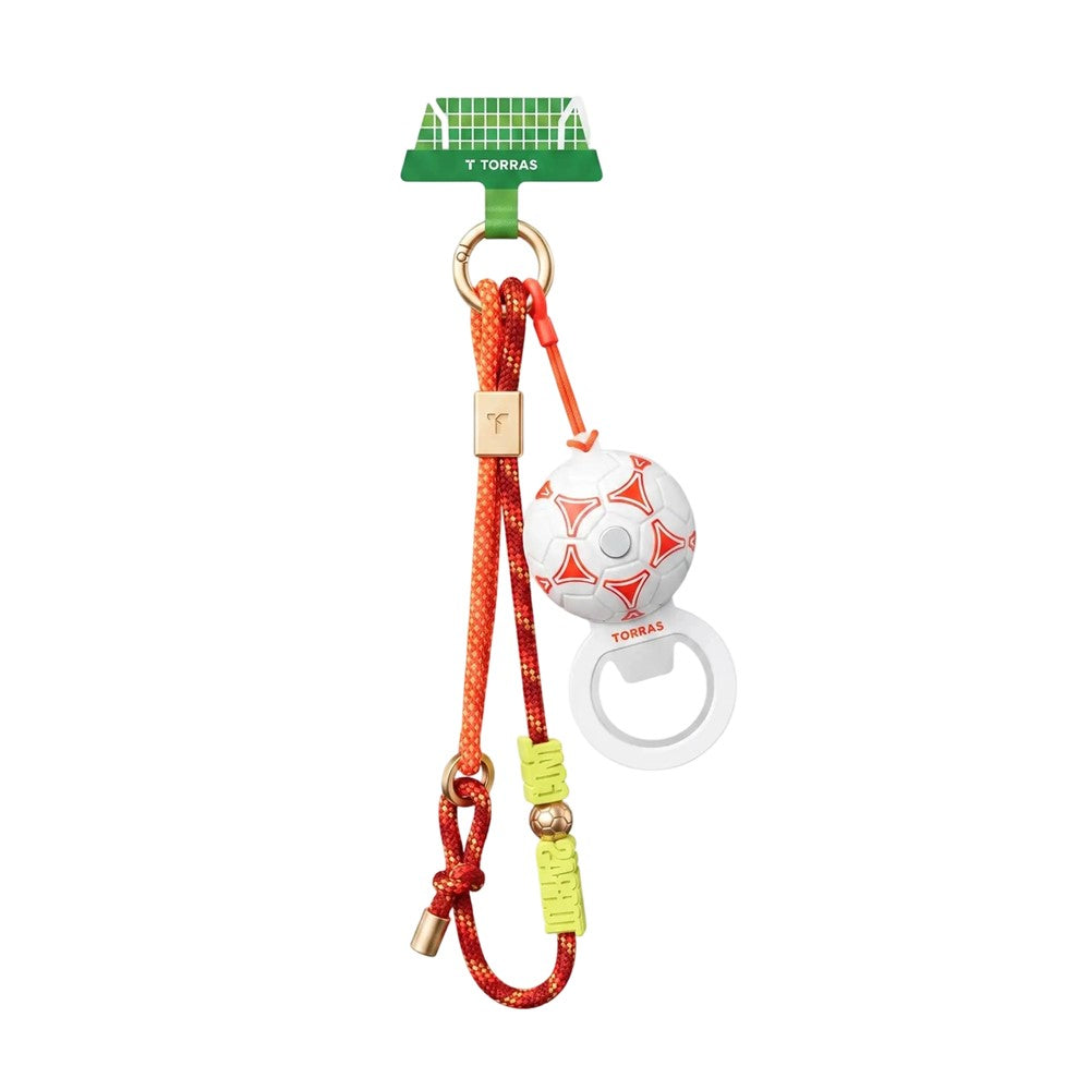 TORRAS 20cm Hanging Rope Football Shaped Phone Lanyard with Bottle Opener 2-in-1 Keychain Strap