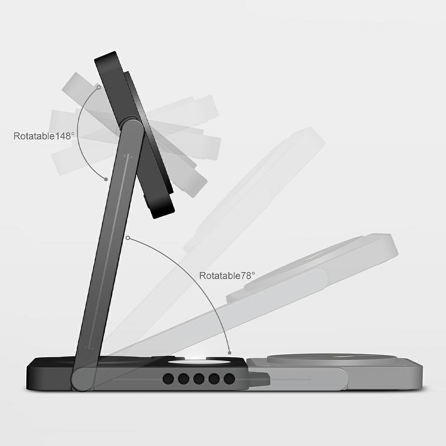 Aulumu M01 4-in-1 Folding Wireless Charging Station & Pad | Qi2