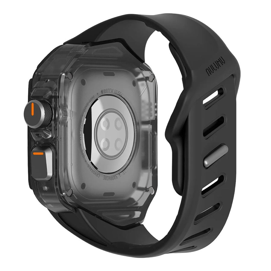 Aulumu A01 Case with Band for Apple Watch Ultra 1/2/3 | Carbon Fiber Cover, FKM Band